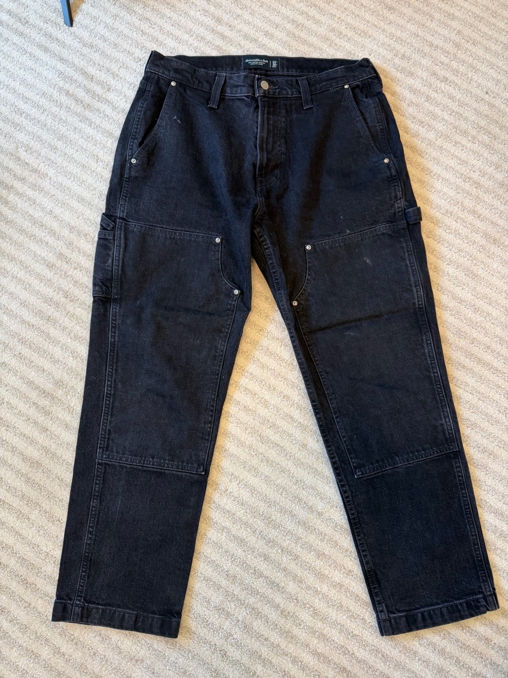 Abercrombie Double Knee Carpenter Pants Black 32x30